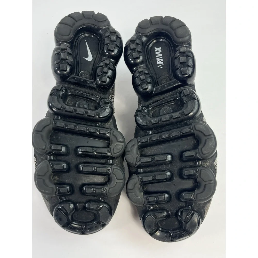 Nike Air Vapormax Women Size 8 Flyknit Moc Moon Particle Black Grey AJ6599-202